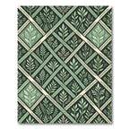 Sage Green Botanical Diamond Lattice Rug