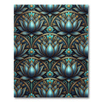 Luxurious Teal Lotus Archway Rug