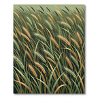 Golden Wheat Stalks on Sage Meadow Rug