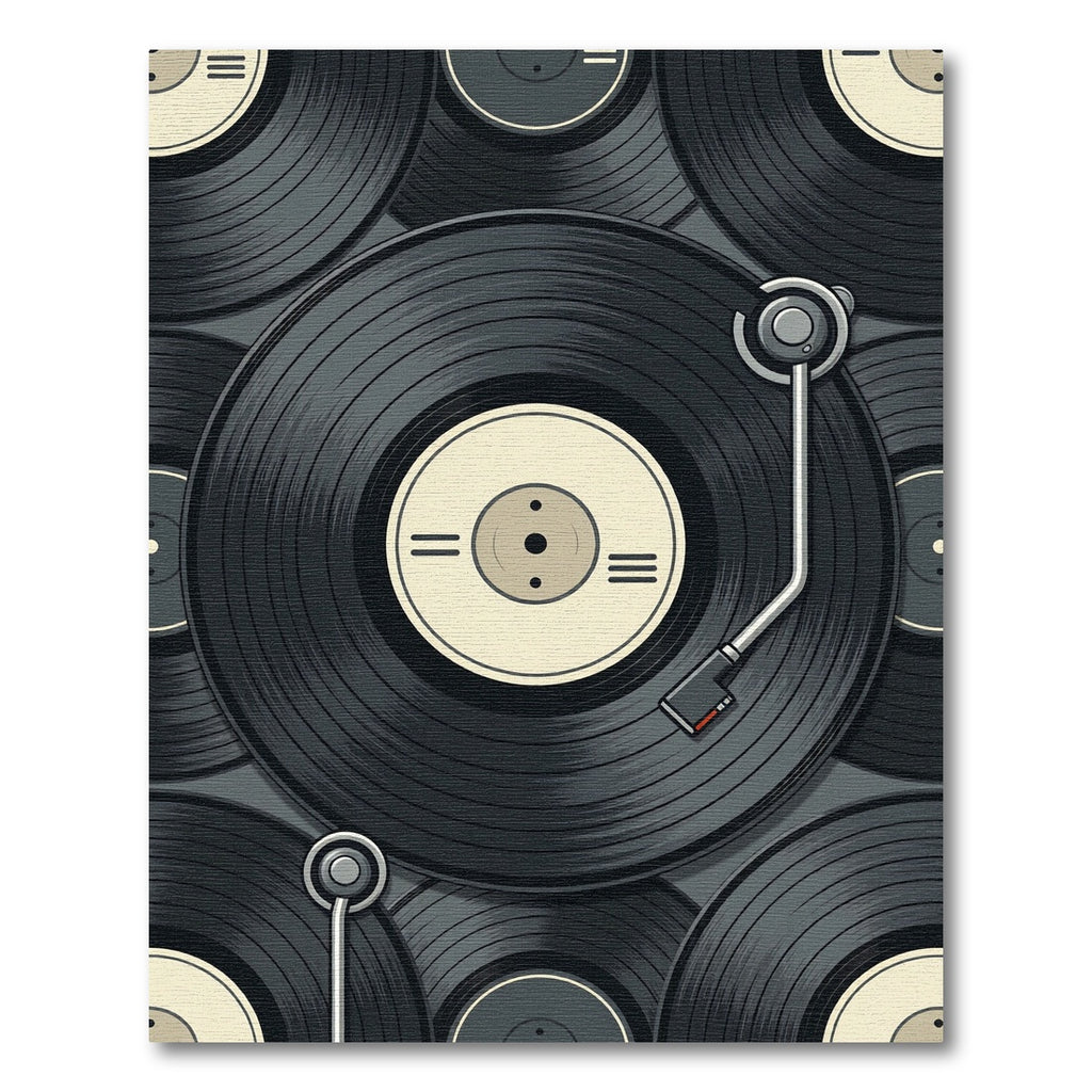 Retro Vinyl Record Musical Composition Rug