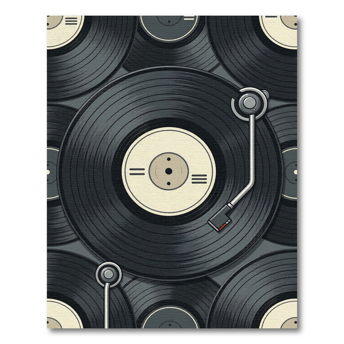 Retro Vinyl Record Musical Composition Rug