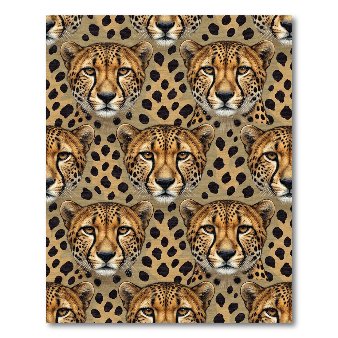 Wild Tan Cheetah Portrait Repeat Rug