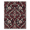 Rich Burgundy Cream Floral Damask Rug
