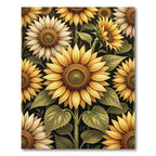 Golden Sunflower Floral Botanical Arrangement Rug