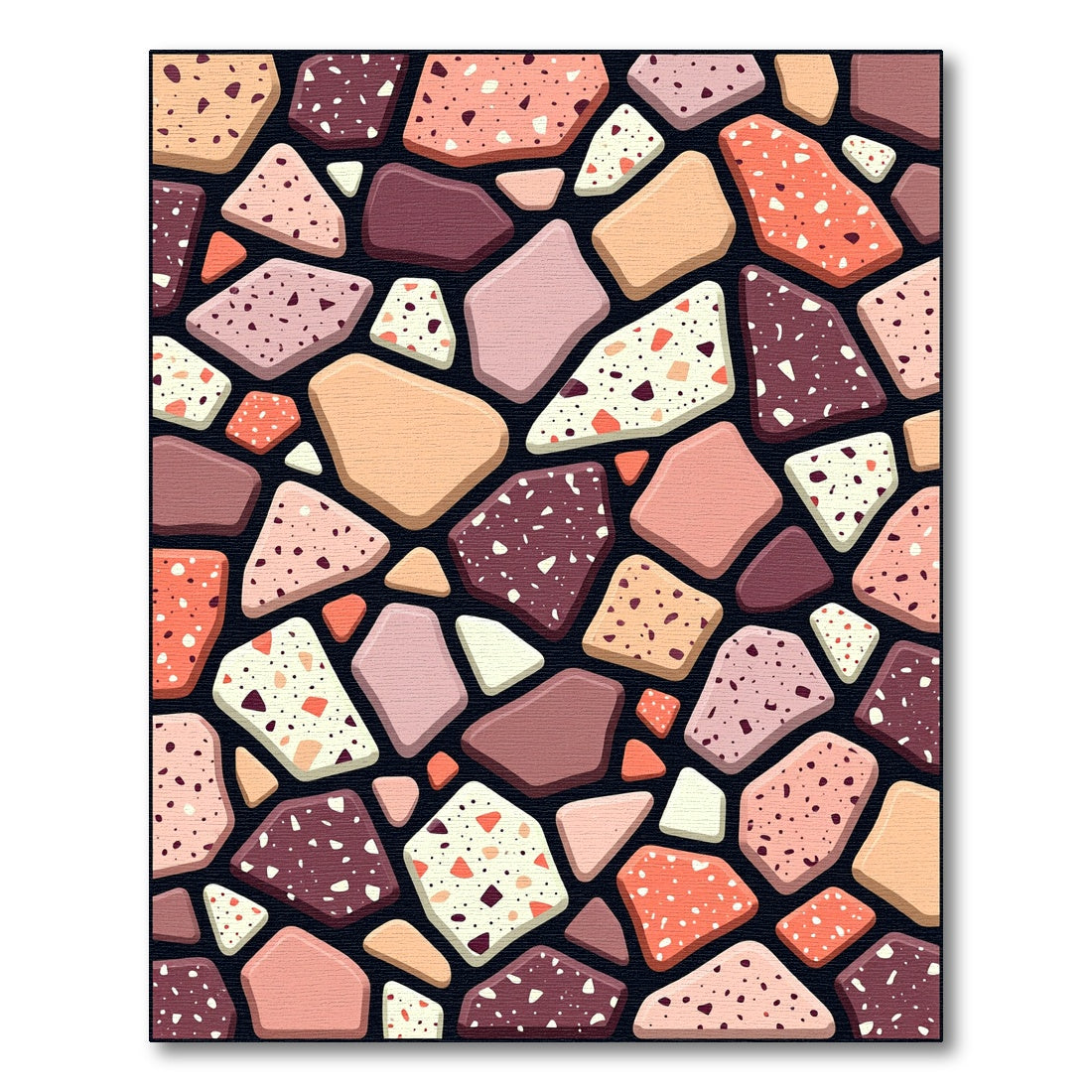 Terra Cotta Speckled Geometric Overlay Rug