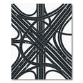 Modern Monochrome Intersecting Highway Junction Rug