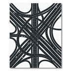 Modern Monochrome Intersecting Highway Junction Rug