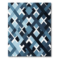 Geometric Navy And Slate Diamond Weave Rug