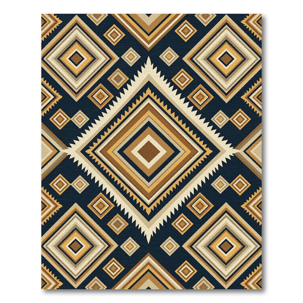 Geometric Diamond Earthy Tone Rug