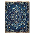 Vintage Navy Blue Floral Medallion Rug