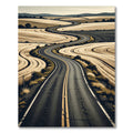 Winding Country Road Scenic Landscape Rug