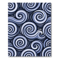Deep Blue Swirl Wave Composition Rug
