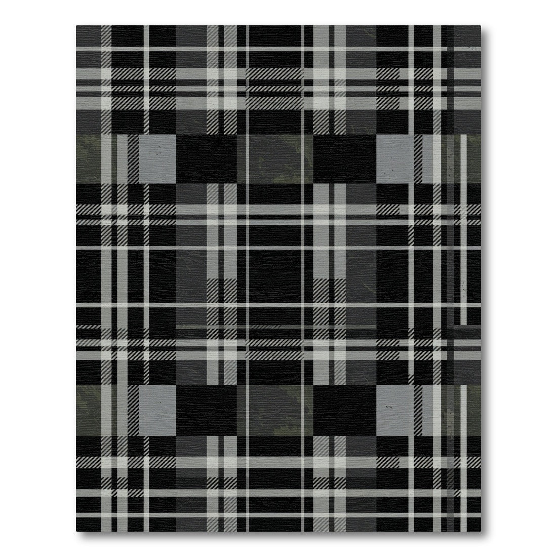 Modern Charcoal Gray Plaid Tartan Rug