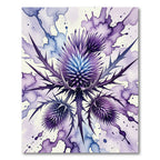 Abstract Watercolor Purple Thistle Bloom Rug