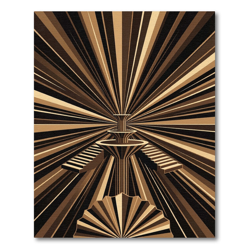 Art Deco Golden Radiant Stairway Rug