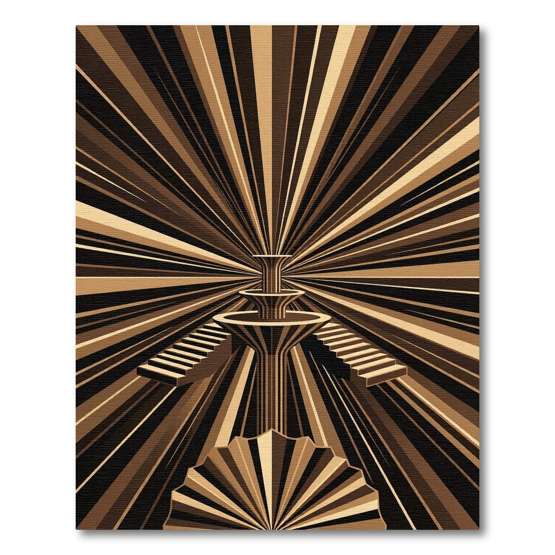 Art Deco Golden Radiant Stairway Rug