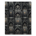 Gothic Charcoal Cathedral Arched Stone Facade Rug
