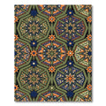 Green and Orange Geometric Star Mosaic Rug