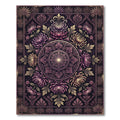 Ornate Plum Chrysanthemum Botanical Medallion Rug