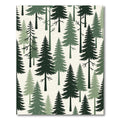 Forest Evergreen Pine Tree Illustration Rug