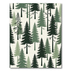 Forest Evergreen Pine Tree Illustration Rug