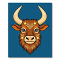 Majestic Brown Bull Stars Foliage Rug