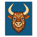 Majestic Brown Bull Stars Foliage Rug