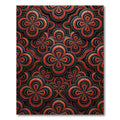 Modern Crimson Black Interlocking Floral Rug