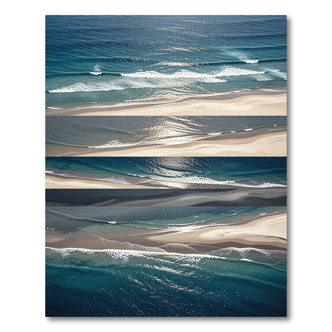Aerial Blue Ocean Tides Coastal Art Rug