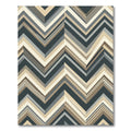 Modern Charcoal and Beige Chevron Striped Rug