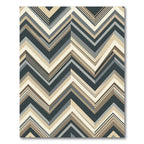 Modern Charcoal and Beige Chevron Striped Rug