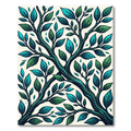 Whimsical Teal Green Branch Foliage Rug