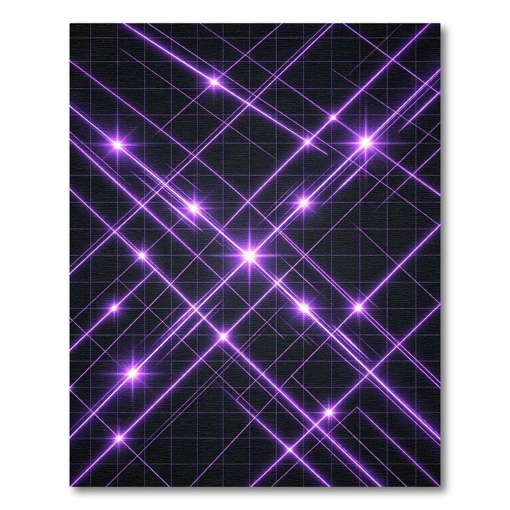 Geometric Radiant Purple Light Grid Rug