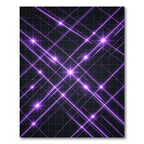 Geometric Radiant Purple Light Grid Rug