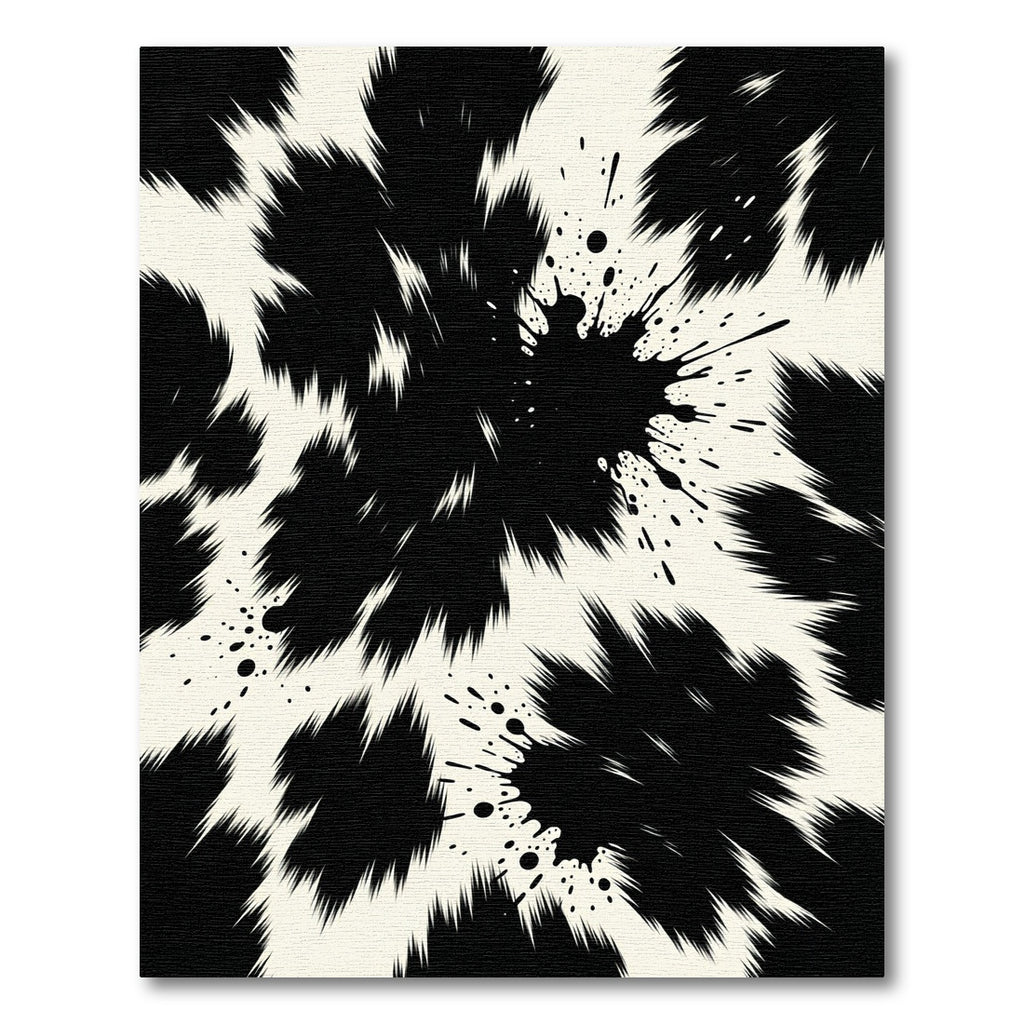 Abstract Monochrome Ink Splash Silhouette Rug