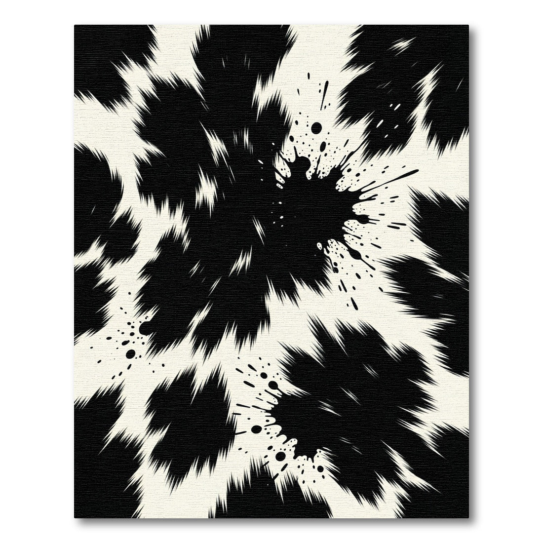 Abstract Monochrome Ink Splash Silhouette Rug