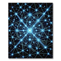 Electric Blue Cybernetic Star Network Rug