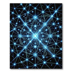 Electric Blue Cybernetic Star Network Rug