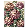 Vintage Pink Hydrangea Botanical Garden Rug