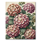 Vintage Pink Hydrangea Botanical Garden Rug