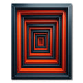 Fiery Red Black Concentric Square Rug