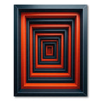 Fiery Red Black Concentric Square Rug