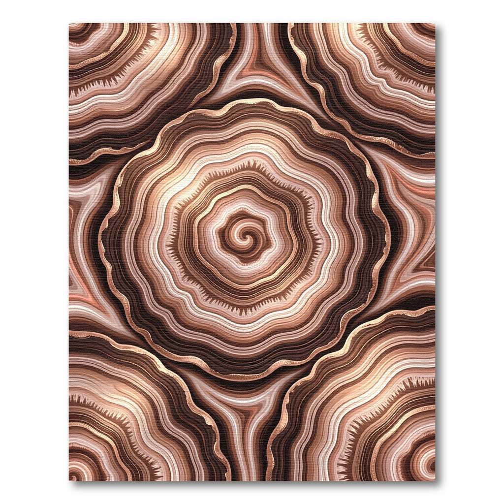 Brown Agate Swirl Layered Ripples Rug