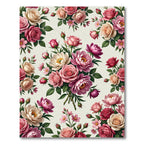 Elegant Pastel Rose Peony Floral Bouquet Rug