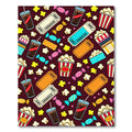 Playful Retro Cinema Snack Popcorn Collage Rug