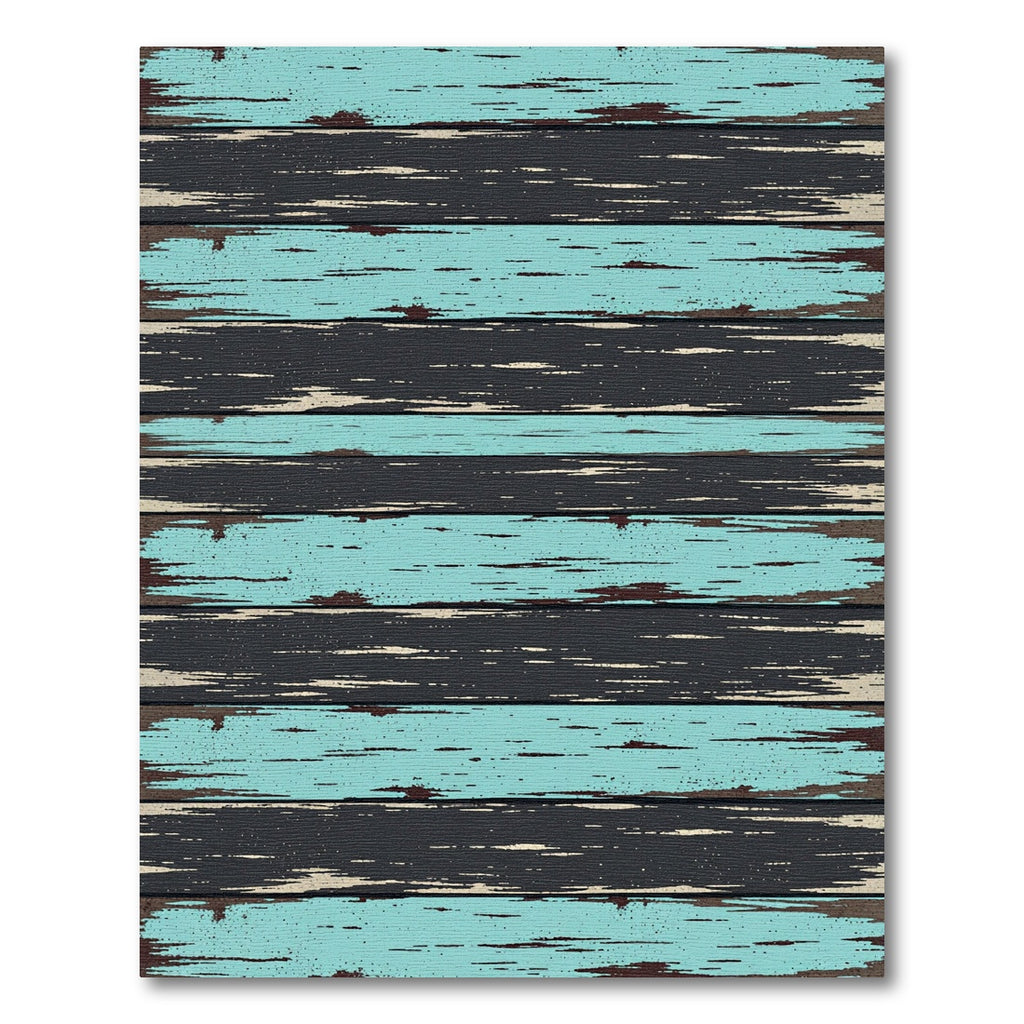 Distressed Blue and Black Wood Grain Rug