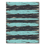 Distressed Blue and Black Wood Grain Rug