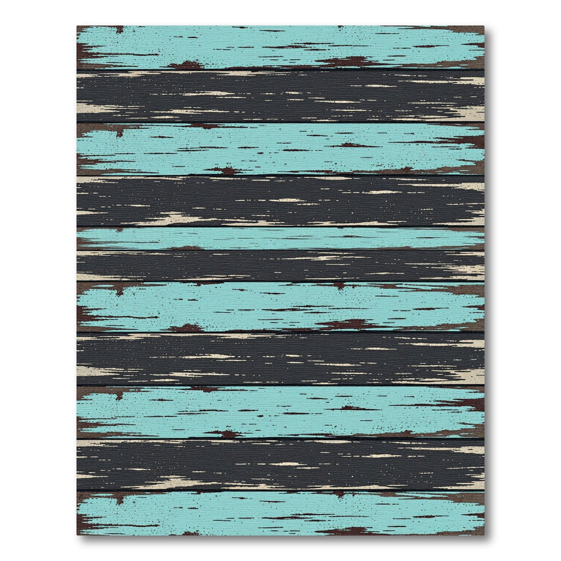 Distressed Blue and Black Wood Grain Rug