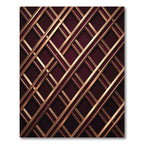 Crimson Gold Geometric Lattice Rug