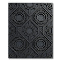 Sophisticated Charcoal Geometric Octagon Art Rug